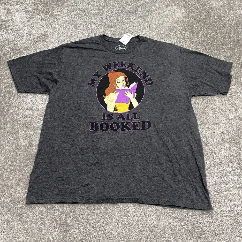 Disney Beauty And The Beast Belle Graphic T-Shirt Unisex 2X Gray Crew Neck NWT